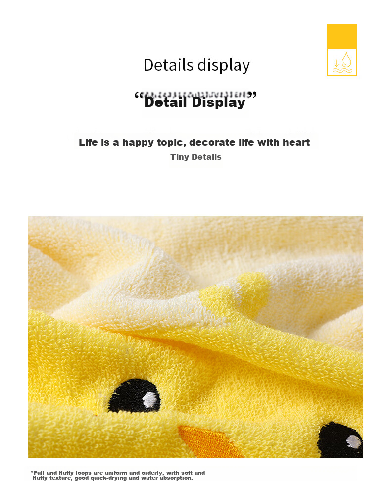 Grace Children's Towels, Class A Pure Cotton Antibacterial Face Towels, Cartoon Cute Baby Absorbent Small Towels for Home Use, Pack of 4 12