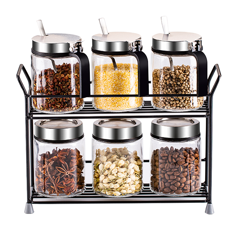 Newair Seasoning Set: Salt Shaker, Spice Rack, Condiment Bottles, Spice Jars, Kitchen Storage Rack, 9-Piece Set