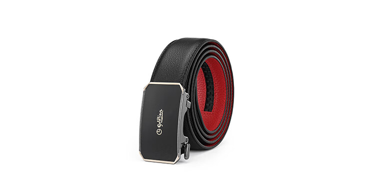 Goldlion Men's Belt, Top-Grain Leather, Automatic Buckle, Red Waistband Gift Box, Zodiac Year Trouser Belt, Birthday Gift 13
