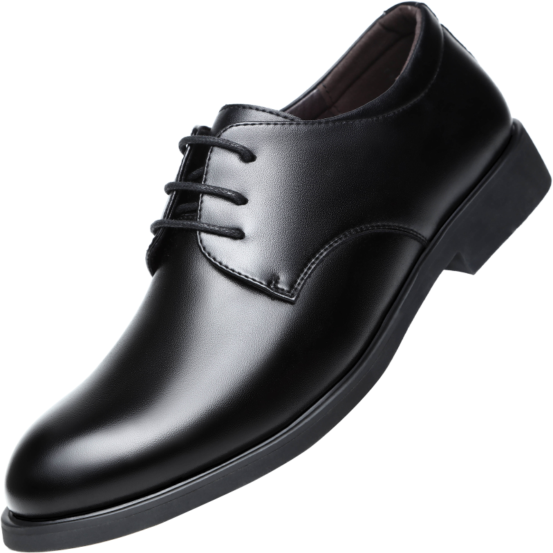 BEIOUTU Men's Lace-Up Formal Business Shoes, British Style Comfortable Work Commute Leather Shoes for Men, 178 Black, Size 44