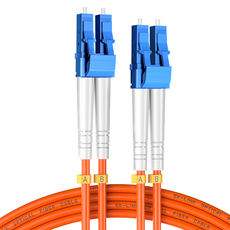 SK-LINK Fiber Optic Patch Cable, LC-LC Gigabit Multi-Mode Dual-Core UPC Fiber Optic Cable, Transceiver OM2 Pigtail, 50/125um Low Smoke Zero Halogen, 2 Meters, SK-TX1GMM