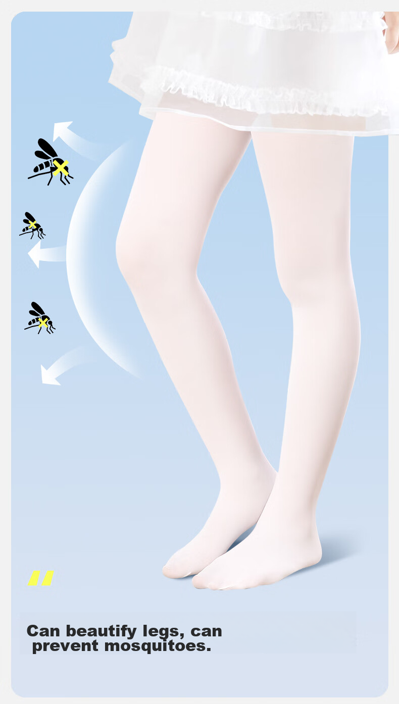 Barbie Children's Silk Stockings, Girls' Tights, Summer Thin White Base Socks, Ultra-Thin Base Pants, White + White, Size S 3