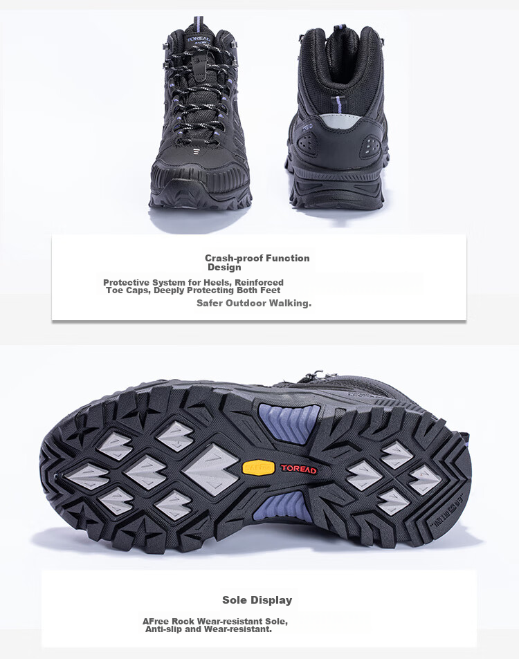 TOREAD Hiking Boots, Autumn And Winter Couple's Warm Wear-Resistant Cold-Proof Trail Shoes, Outdoor High-Top Trekking Shoes, TFBBCM92933 22