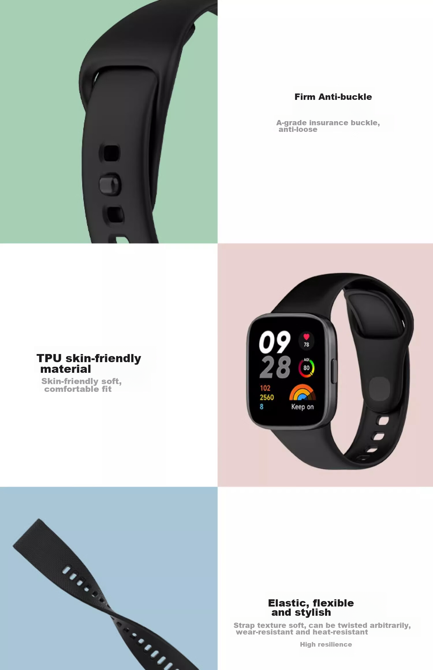 CHENSONG Compatible with Redmi Watch 2 Strap, Redmi Watch 2 Band, Xiaomi Watch Strap, Redmi 2nd Generation Wristband, NFC Silicone Strap, Universal Watch 2 White 2