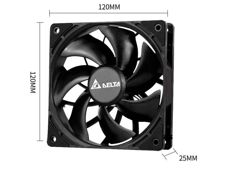 DELTA Cooling Fan AFB1212HJ, 12cm High Air Pressure Industrial-Grade Cooling Fan, Dual Ball Bearing, 6-Year Replacement Only, PWM Intelligent And Manual Control, 4800 RPM 14