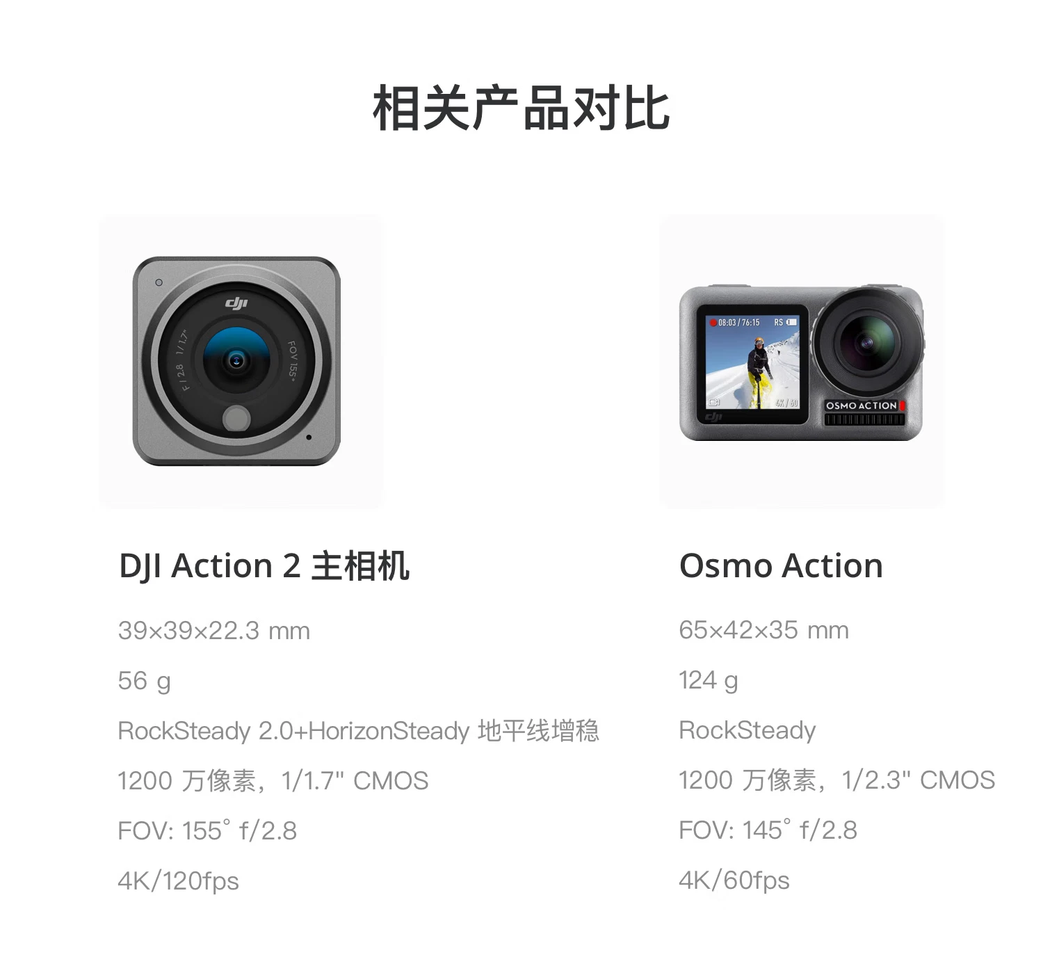 DJI Action 2 dual-screen set Osmo small handheld waterproof anti-shake vlog camera riding camera portable DJI sports camera DJI Action 2 dual-screen set Osmo small handheld waterproof anti-shake vlog camera riding camera portable DJI sports camera
