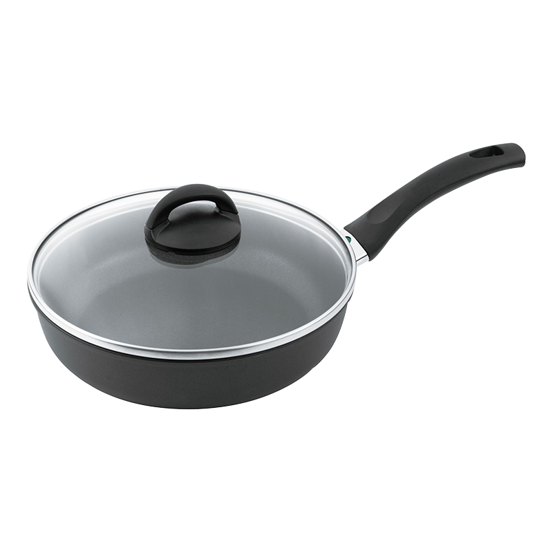 BALLARINI [Imported] Non-Stick Frying Pan, Flat Bottom Pan, Titanium Gold, Suitable for All Stoves, Pancake And Egg Pan, Venice Black, 24CM
