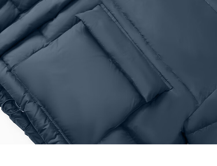 Dme [Navy Blue Short Down Jacket with Large Pockets], Winter Hooded Windproof Button Design down Coat for Wome 13