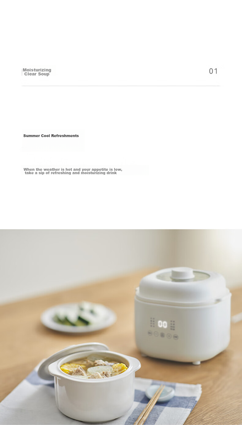 Olayks Instant Electric Stew Pot, Electric Stew Cup, Double Boiler, Soup Pot, Bird's Nest Stew Pot, Steamer Pot, Baby Food Cooker for Porridge, 1L with Steamer Basket 10