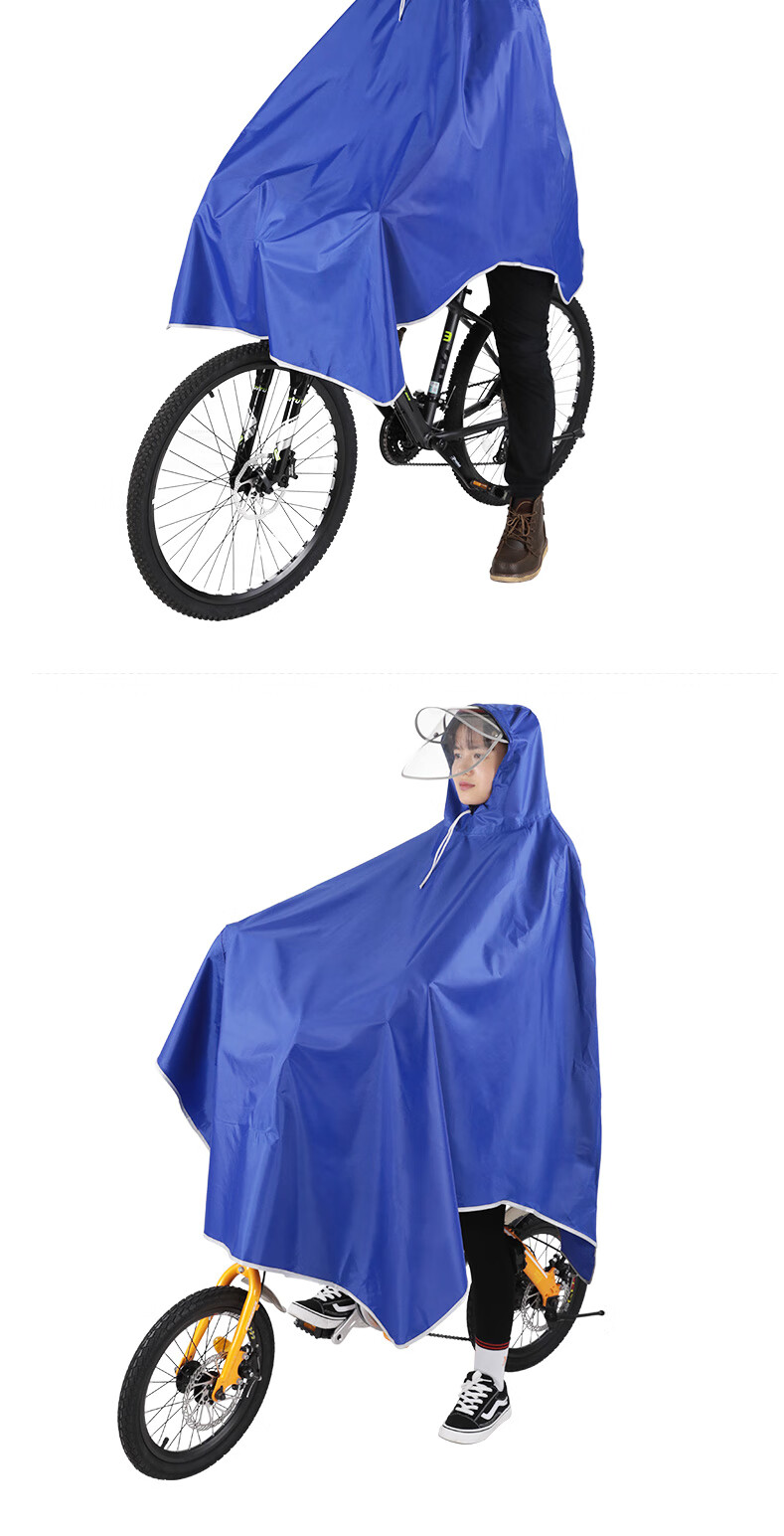 FOREVER Bicycle And Electric Bike Rain Poncho, Transparent Double Brimmed Thickened Full-Body Cycling Raincoat for Adults And Students, Waterproof Bike Cover 1
