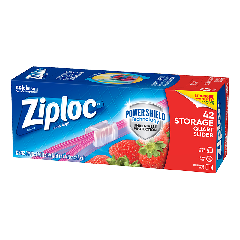Ziploc Reusable Food Storage Bags, Medium Size, 42 Count, with Zipper, Food-Grade Sealing Bags