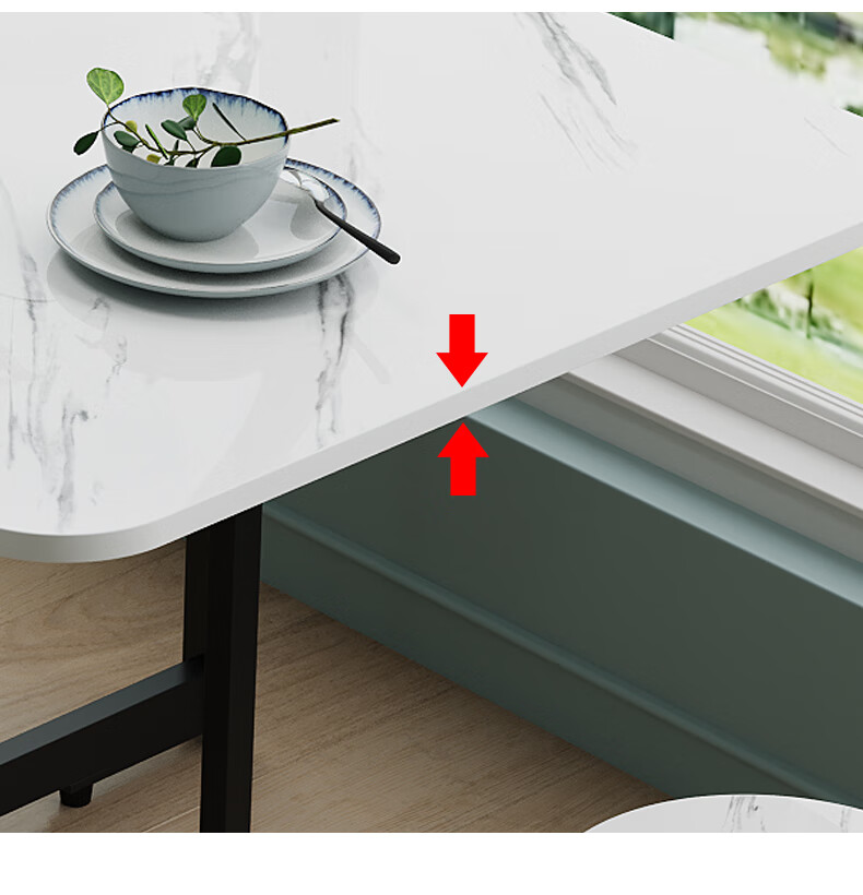 KULIN Folding Dining Table, Compact Size, Extendable And Retractable, Ultra-Thin Square Table for Home Use, Multifunctional, White, 120*80 Cm 15
