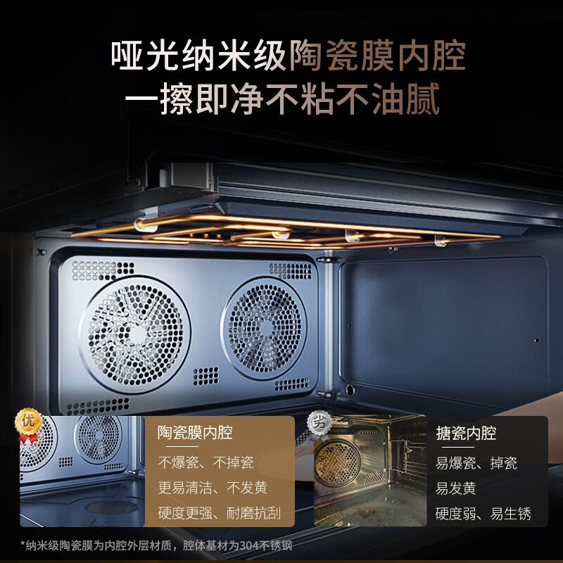 凯度（CASDON）蒸烤一体机嵌入式蒸烤箱蒸箱烤箱家用 双热风蒸烤炸炖四合一 60L陶瓷膜内腔 TDpro二代 【蒸烤炸炖】SR6028FE22-TD Pro