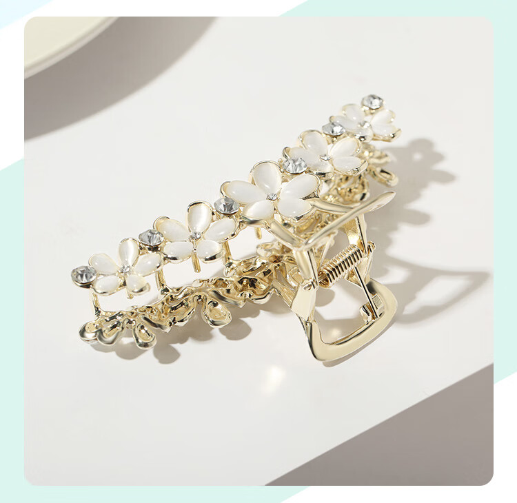 CHIMERA Elegant Hair Claw Clip with Flower And Shark Design, Luxurious Hair Clip for Back of Head, Bun Maker, Mid-Autumn Festival Gift for Wome 13