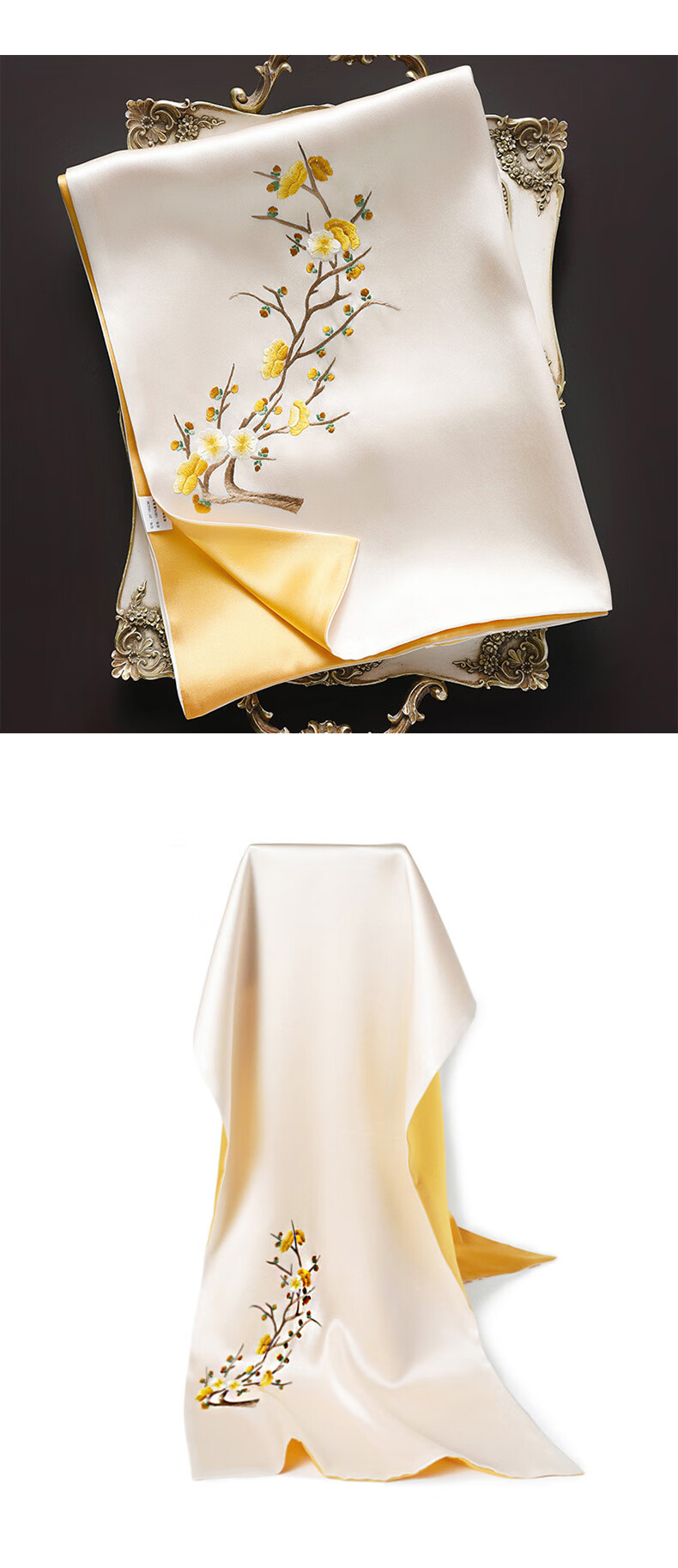 Hangsifu Suzhou Silk Scarf, Bookmark Pen Set, Mulberry Silk Shawl, Outer Wrap, Autumn And Winter Season, Mother's Birthday Gift 11
