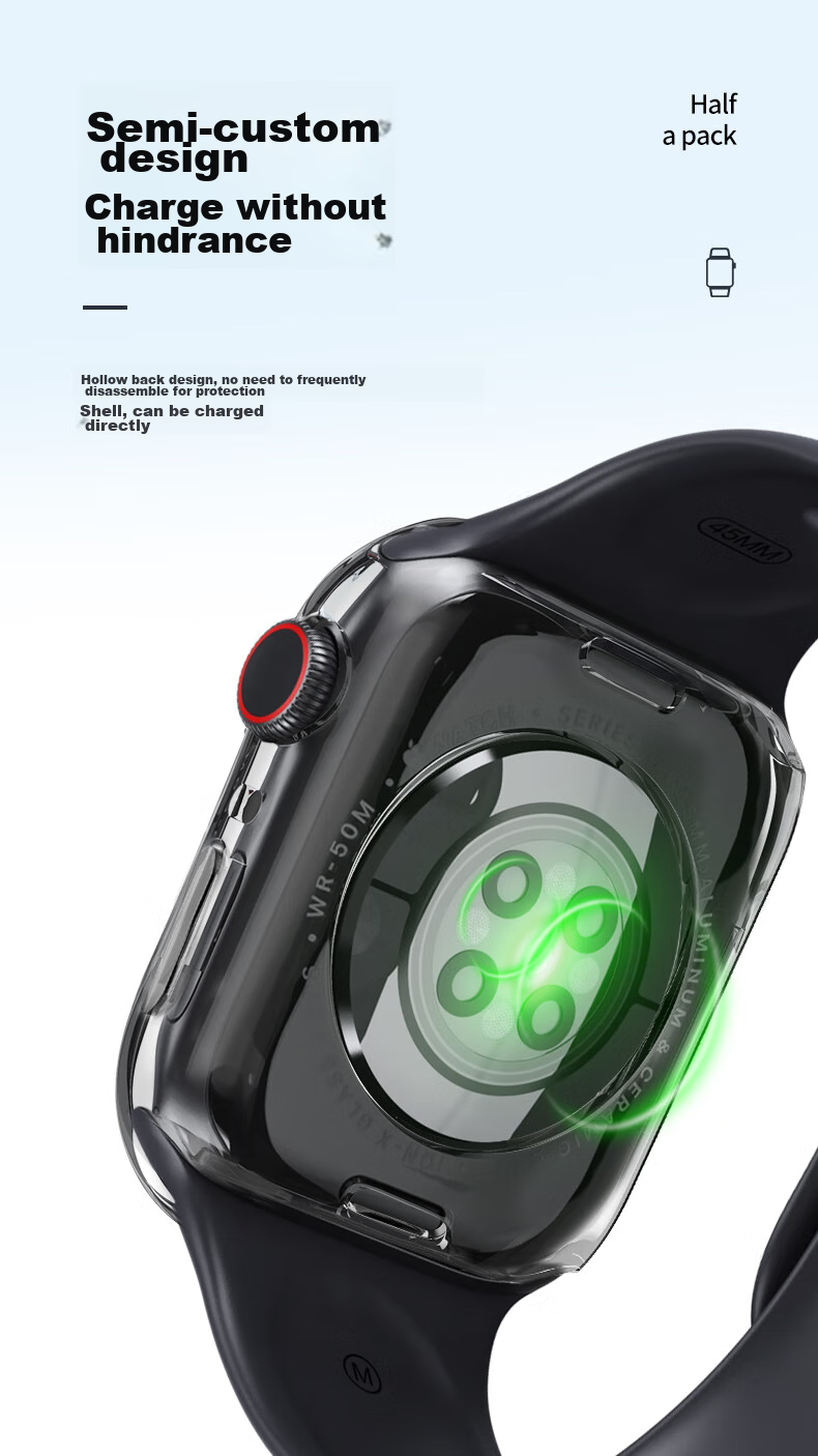 Weiqiantu Compatible with Apple Watch Protective Case, Suitable for Apple Watch S9/8/7/ultra2, Hollow Soft Shell Shockproof [8/9 Generation - 41MM] Soft Case | Transparent Color 5