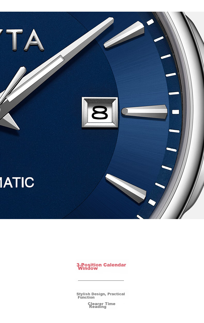FIYTA Core Motion Series "Wealthy Leader" Automatic Mechanical Men's Watch with Two-Tone Steel Bracelet Holiday Gift for Men 4