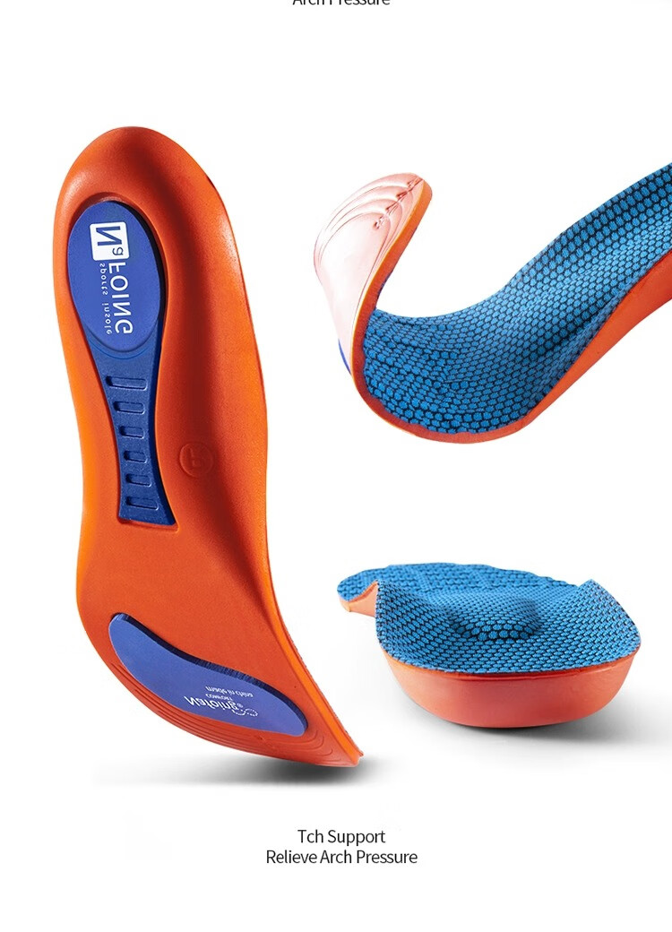 IQGD 2 Pairs Sports Insoles for Men, Soft And Elastic Shock-Absorbing, Military Training Long-Standing Arch Support 6889, 2 Pairs Blue, Size 39-40 15