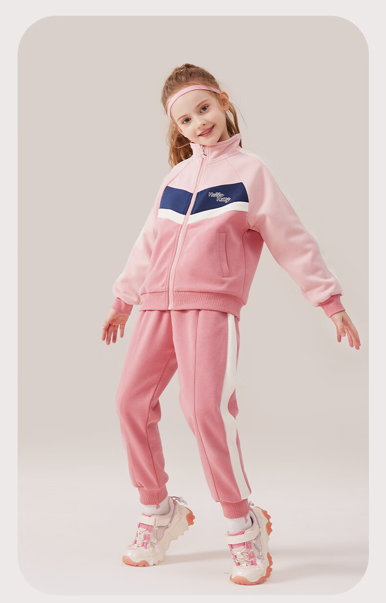 Hello Kitty Girls' Sportswear Set Children's Jacket Spring Autumn Big Kids Sweatshirt Sports Pants Sportswear Two-Piece Set 074 Blue 110 4