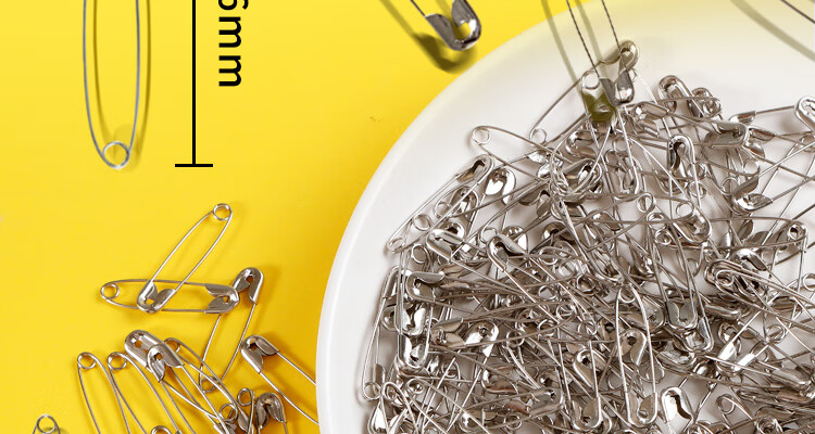 DiLe Premium Series, 26mm Silver Large Safety Pins, 300 Pieces/box, Children's Safety Bed Sheet And Duvet Cover Simple Pin Fasteners, Clothing Clips, Small Curved Pins, Paperclips, 2230 13
