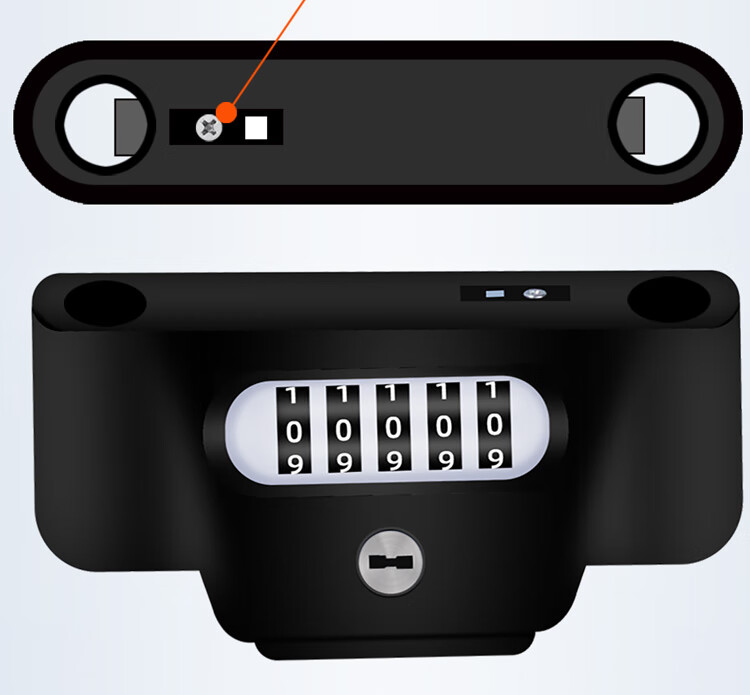 HOTUN U-Shaped Password Lock, Glass Door Lock, Double-Door Lock, Office And Shop Door Lock, Key Password Lock, 701B-350 7