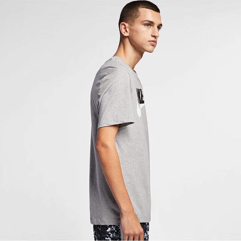 NIKE Men's Short-Sleeve T-Shirt, Pure Cotton, Athletic Casual, Classic Simple AR5005-063 Dark Gray L