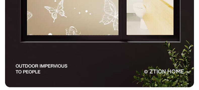 Zichen Window Static Cling Frosted Film, Light-Transmitting But Opaque Window Sticker, Glass Decal, Bathroom Privacy Film 39