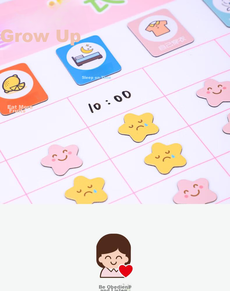 Deli 60*40cm Growth Self-Discipline Chart, Student Kindergarten Reward Stickers, Points for Good Habits, Top Student Habit Formation Course, Daily Check-In, Birthday Gift Stationery for Boys And Girls 5