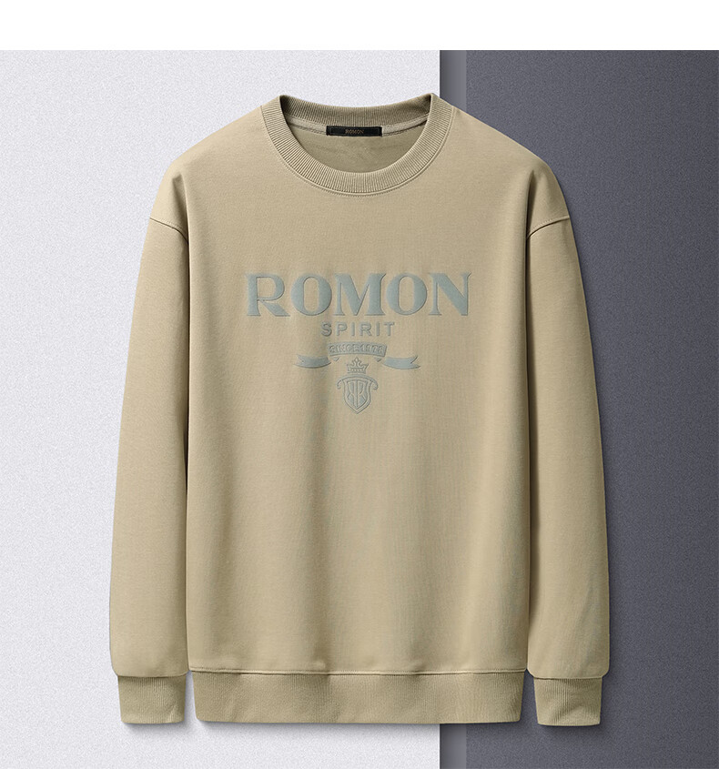 ROMON Men's Sweatshirt, Long-Sleeve Round Neck, Spring And Autumn Season, Zodiac Year Red Base Layer, Casual Wear, Pullover Loose T-Shirt Top 18