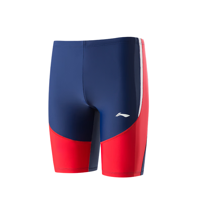 LI-NING Comfortable Stylish Men's Swim Trunks Quick-Dry Square Leg Swimsuit Blue Red 3XL 251