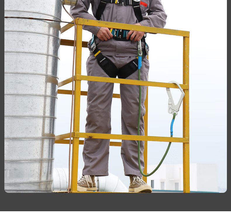 Geermu Safety Harness, Five-Point National Standard Safety Rope, High-Altitude Work GD3699, Double Large Hooks, Shock-Absorbing Pack, 1.8 Meters 24
