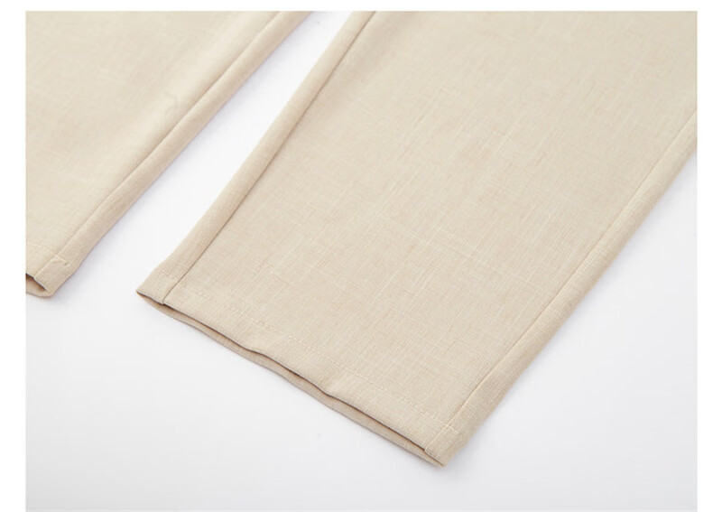 Dme [Commute Thin Nine-Tenths Pants] Summer Slightly Elastic Straight-Leg Elastic Waist Women's Trousers Casual Pants Light Gray S 13