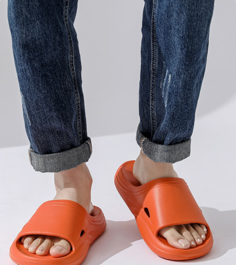 Huili Men's Slippers, Sports Bathroom Indoor And Outdoor Wear, Non-Slip Thick-Soled Sandals, HL0273 Orange Color, Size 44-45 19