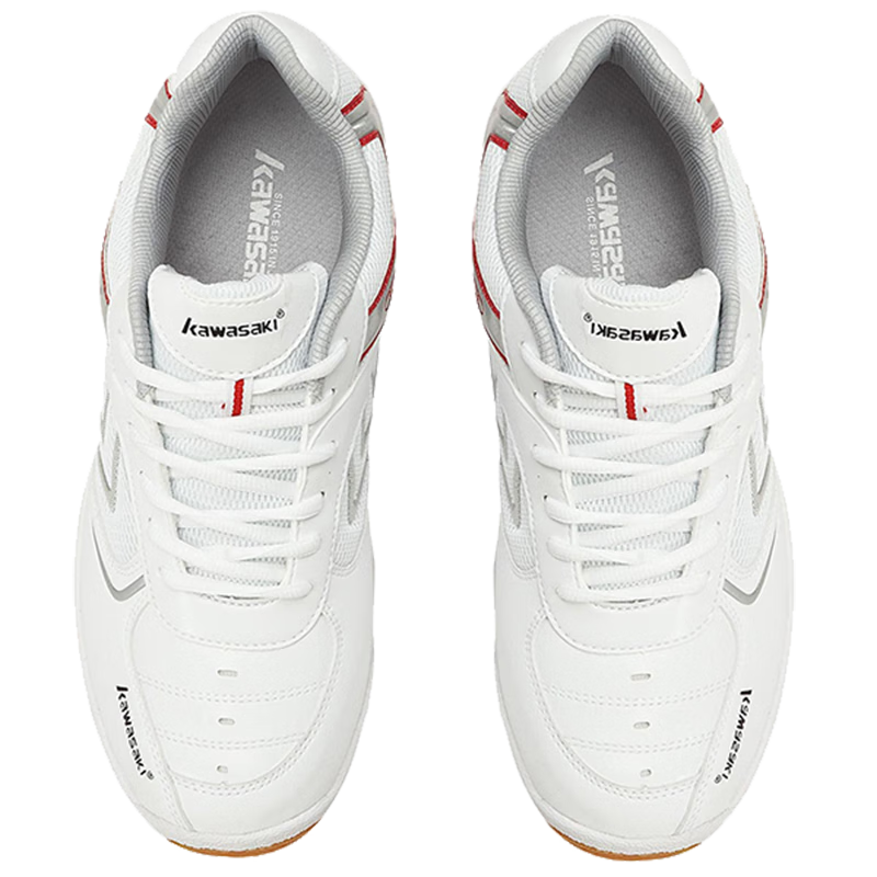 KAWASAKI Badminton Shoes, Non-Slip And Wear-Resistant, Unisex Sports Training Shoes K-003, White, Size 42