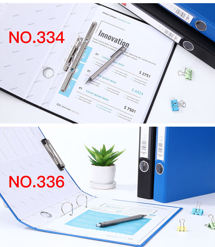 COMIX NO.333 A4 Cardboard File Folder/document Folder/long Binder + Board Folder, Black, Office Stationery 2