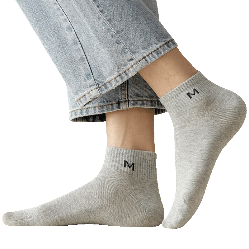 Mianshisan Men's Socks, Short Socks [100% Pure Cotton, Antibacterial And Odor-Resistant], Breathable Spring And Summer Boat Socks, Low-Cut Ankle Socks, 6 Pairs, Tt