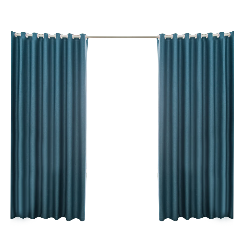 Shuixingjiafang No-Drill Blackout Curtains for Bedroom, Full Light Blocking, Rod Set, Bay Window Sunshade, 5.0x2.7m, Blue