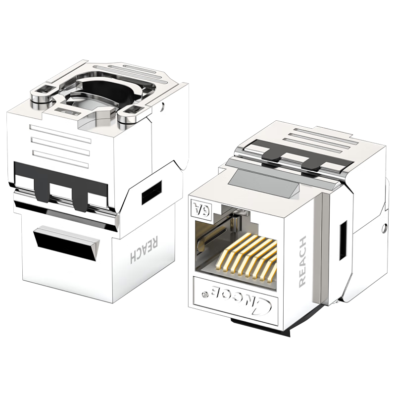 CNCOB Cat6a Modular Network Cable Panel, Double-Shielded Network Socket, Network Panel without Drilling Modules, CN-MD2006A/DT, 1 Piece/pack