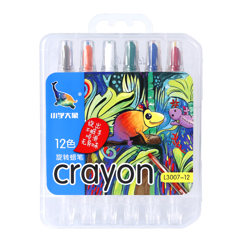 Lepusheng Children's Rotating Crayons, Clean Hands, Elementary School Supplies, Art Smooth Oil Pastels, 12 Colors Rotating Crayons, L3007 Art Education Tools
