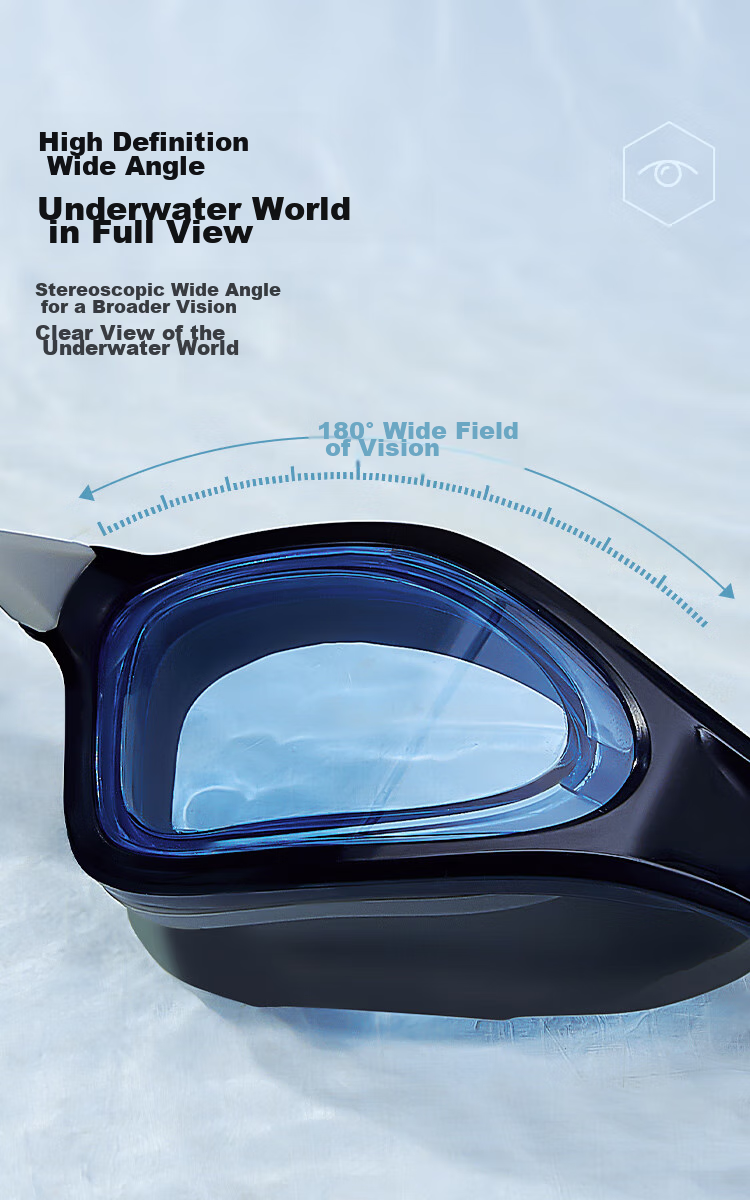 JD Original Swimming Goggles, High Definition Anti-Fog Waterproof Swim Glasses, Professional Coated Goggles for Men And Women, Ice Crystal Purple 9