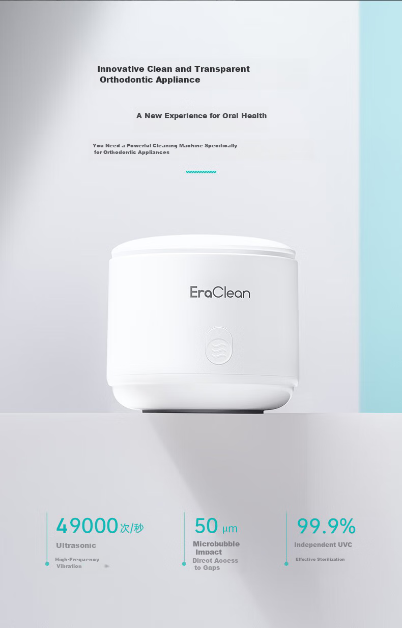 EraClean Ultrasonic Teeth Cleaner Large Capacity Denture and Retainer Cleaner Full Mouth Wash 4
