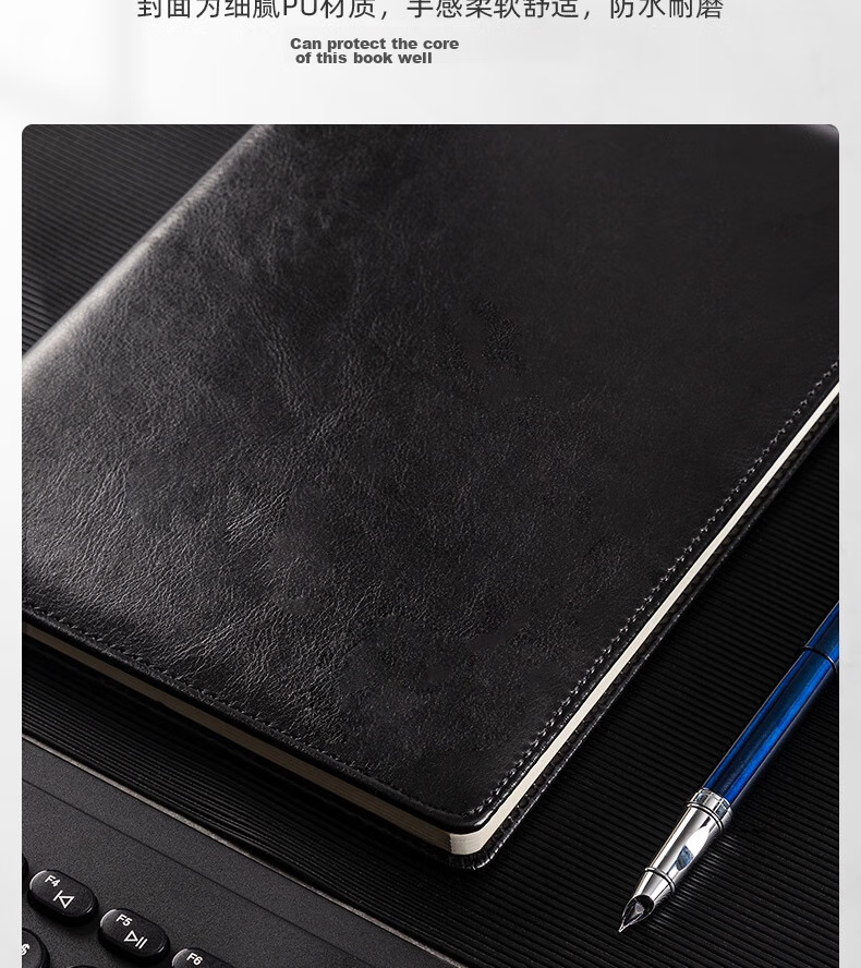 Deli 16K/160 Sheets Notebook Leather Cover, Journal, Planner, Diary, Soft Copy Book, Blue, 7920 5