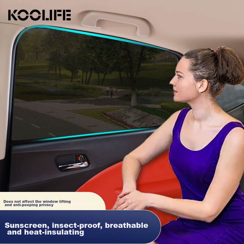 KOOLIFE Car Sunshade, Window Sunshade, Anti-UV Cover, Side Window Sunshade, Mosquito Net, Screen Window, Heat Insulation, Anti-Willow Polle