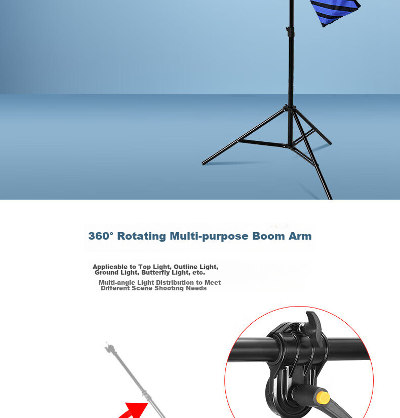 JINBEI L-210 Medium-Angle Crossbar Studio Accessory Equipment, Extendable Multi-Purpose Photography Light Stand Crossbar L-210 Medium-Angle Crossbar (Including Balance Sandbag) 2