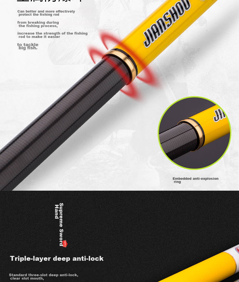 GW Fishing Rod Jian Shou Zhen Xun 7.2 Meters Strong And Durable 28-Section All-Purpose Big Fish Rod Ultra-Light Ultra-Hard High Carbon Steel Platform Fishing Rod 11