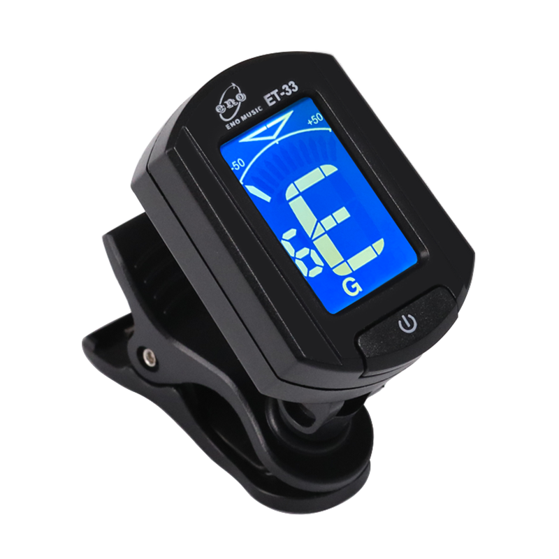 ENO Guitar Tuner, Bass Ukulele Violin Tuning Device, Twelve-Tone Equal Temperament ET-33 Black