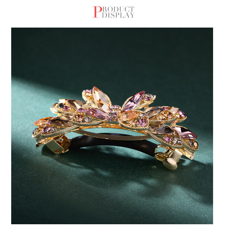 CHIMERA High-End Crystal Hair Clip for Women, Elegant Barrette, Back of Head Spring Clip, Straight Clip, Mid-Autumn Festival Gift 3