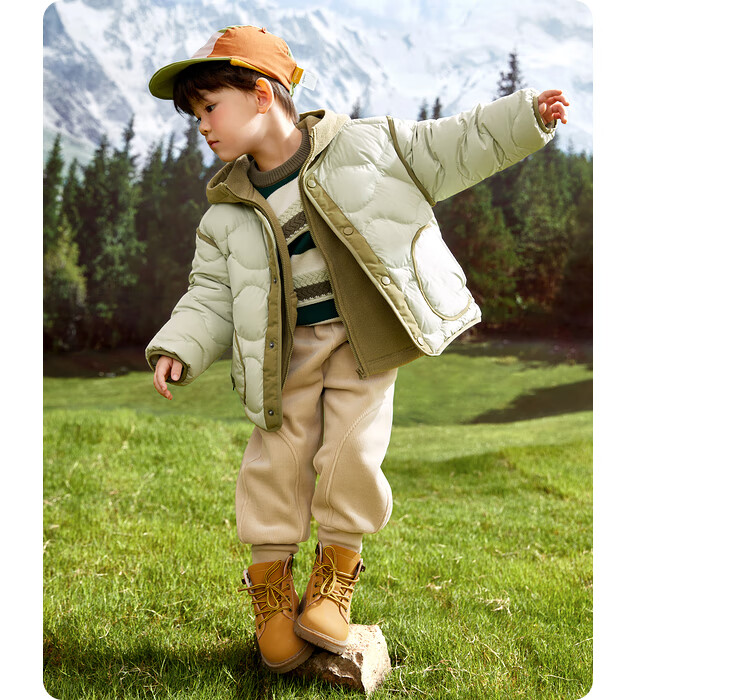 BALABALA Boys' down Jacket, Winter 2023 Children's Light down Fleece Inner Layer, Two-Piece Children's Suit 10