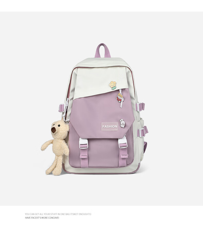 Viney High School Backpack for Middle School Girls, College Students, Primary School Students Grades 4-6 Children Ins Korean Style Backpack 15.6 Inch Laptop Backpack Large Capacity Fashionable Casual Travel Bag High Aesthetic Value Lightweight Stress-Reducing And Load-Reducing Simple Desig 19