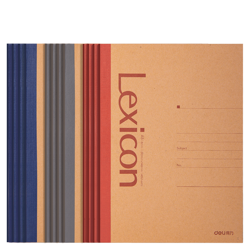 Deli 12 A5 Notebooks / 40 Sheets Kraft Paper Wirebound Soft Cover Notebooks, Work Journals, Stationery Office Supplies 7636